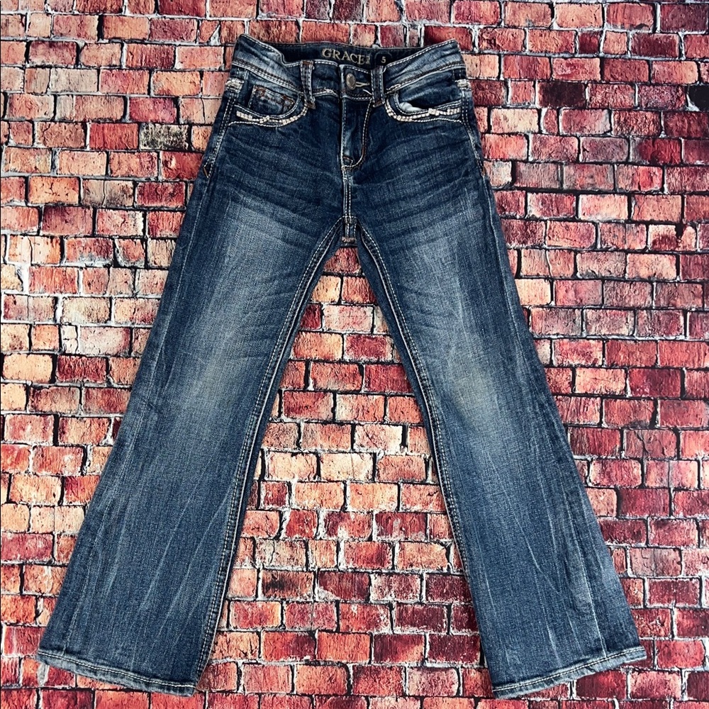 Grace in LA Dark Blue Youth Denim Jeans